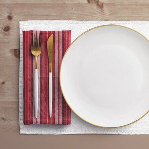 NWT Porter Anna- Red & Black Cotton Napkin 4-set, Stripe